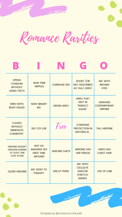 Play along with this fun romance rarities bingo board! Can you score BINGO?
