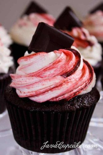 Dark Chocolate Raspberry Curd Filled Cupcakes